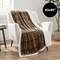 Americanflat 60x80 Oversized Tattersall Fleece Throw Blanket - Reversible Sherpa Backing - Ultra Soft Plush Comfort - Cozy Warmth For Couch Or Bed - Brown